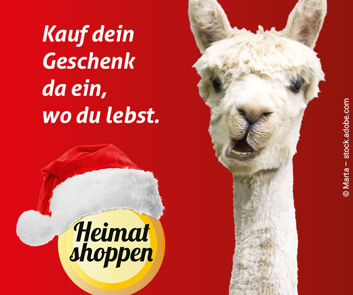 Heimat shoppen mit Weihnachtsmann und seinem Alpaka in Südthüringer Innenstädten