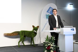 Martin Weber-Liel Werkleiter der QSIL GmbH Quarzschmelze Ilmenau war der Festredner der Bestenveranstaltung 2018.